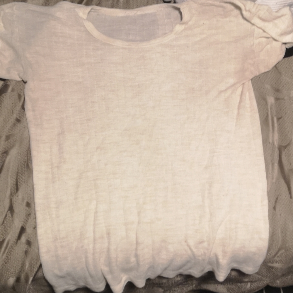 Italian undershirt, beige, men's large